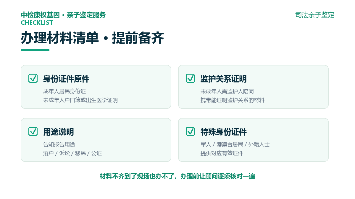 司法亲子鉴定办理流程五步：咨询确认、核验证件、现场采样、实验室检测、出具报告